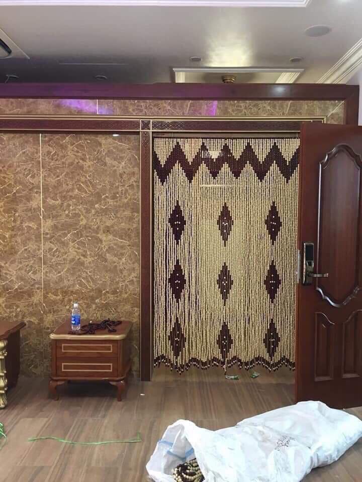Mành hạt gỗ bồ đề cửa phòng khách