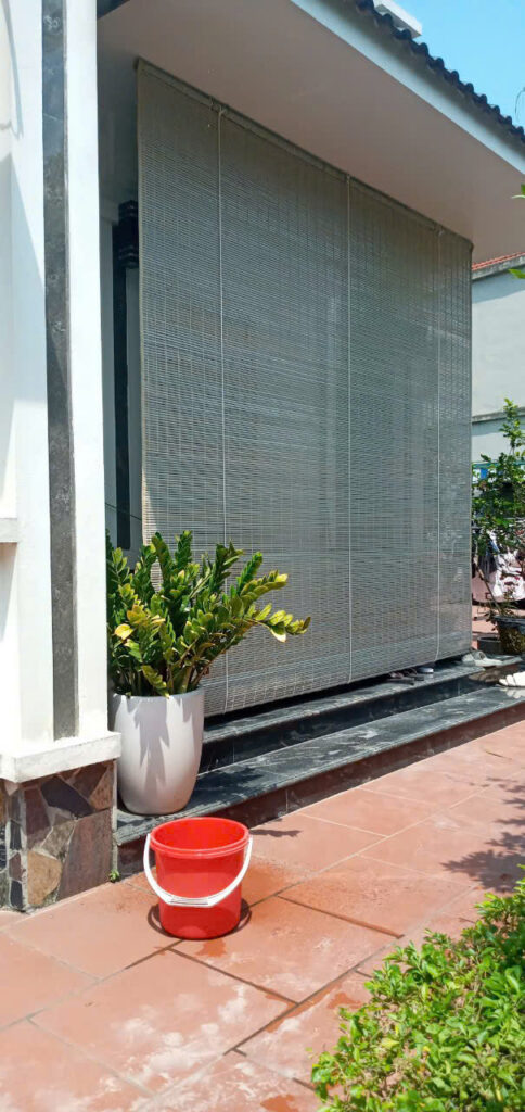 Mành Trúc Sơn Màu Ngoài Trời Màu Ghi