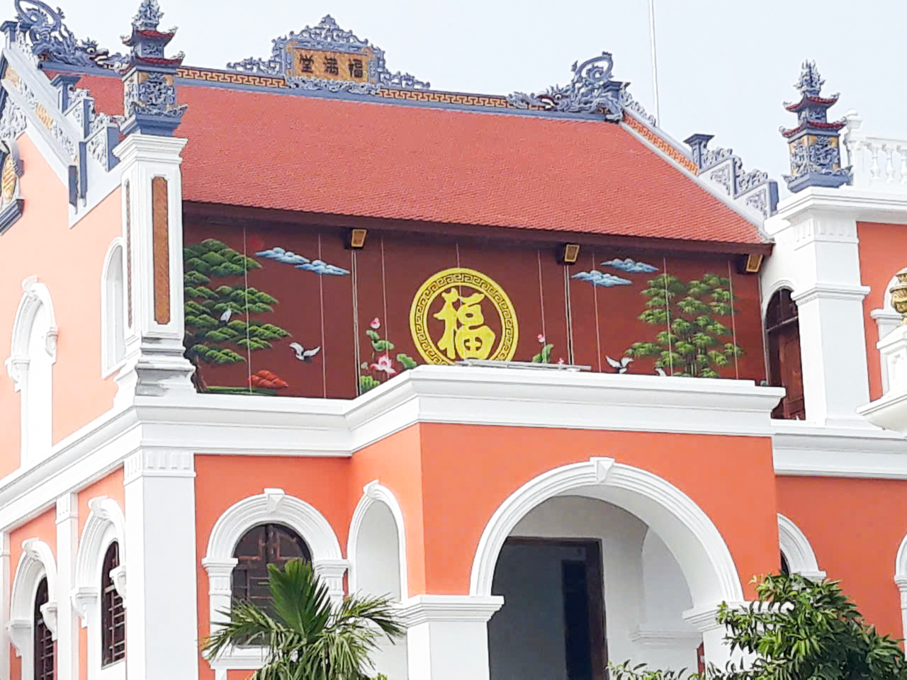 Mành trúc vẽ tranh Phúc An Cát Lợi - chữ Phúc thư pháp phong thủy